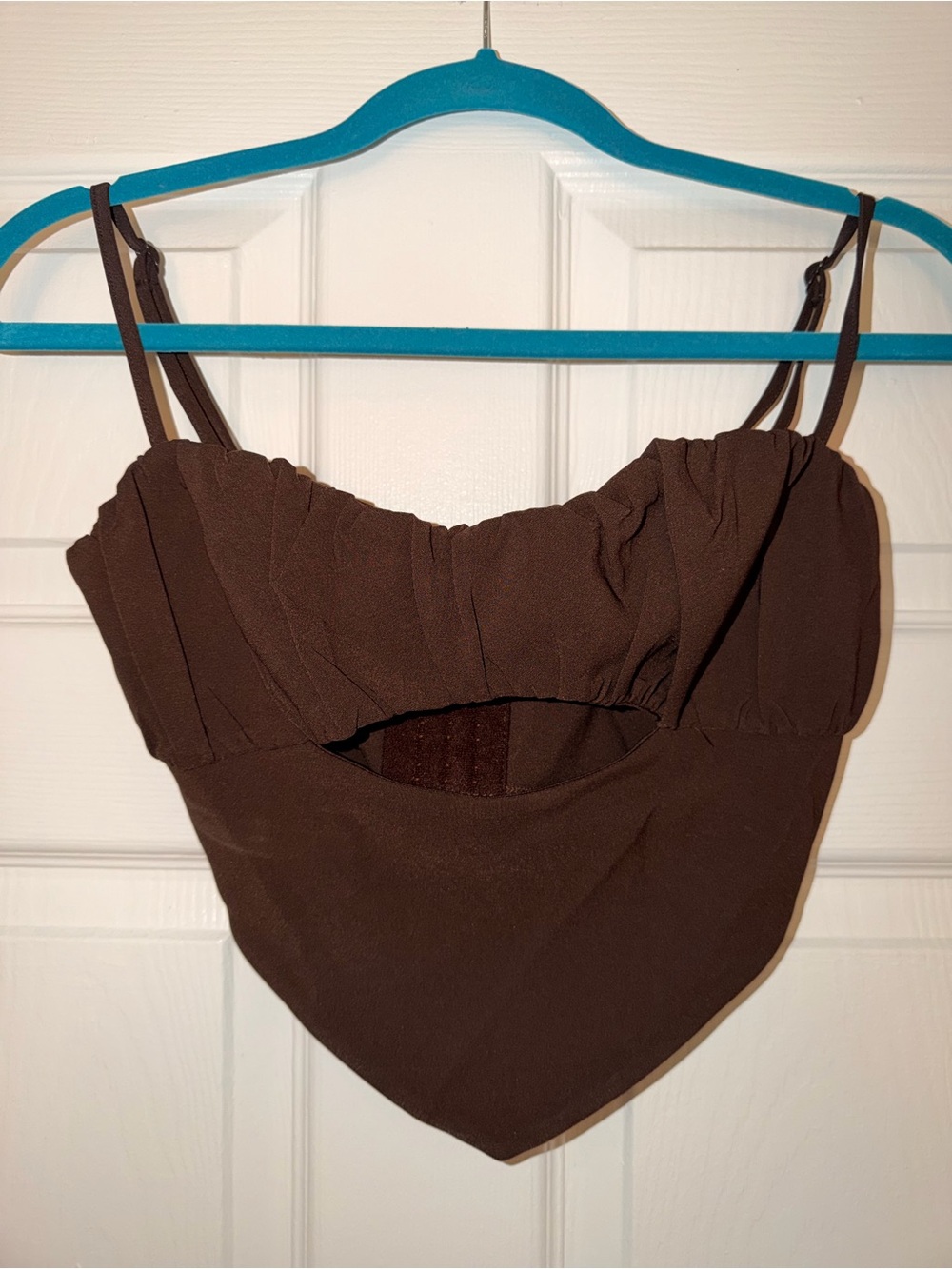 Fashion Nova Brown Spaghetti Strap Pointed Hem Camisole